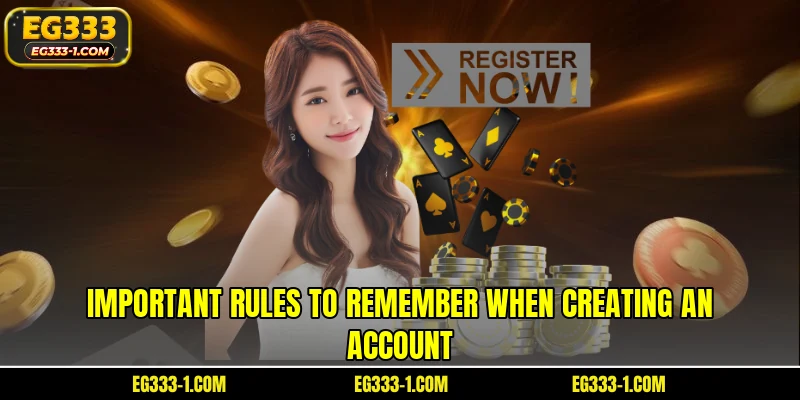 Important rules to remember when creating an account