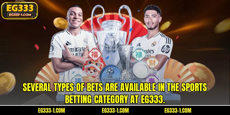 Several types of bets are available in the sports betting category at EG333.