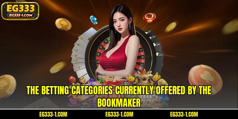 The betting categories currently offered by the bookmaker